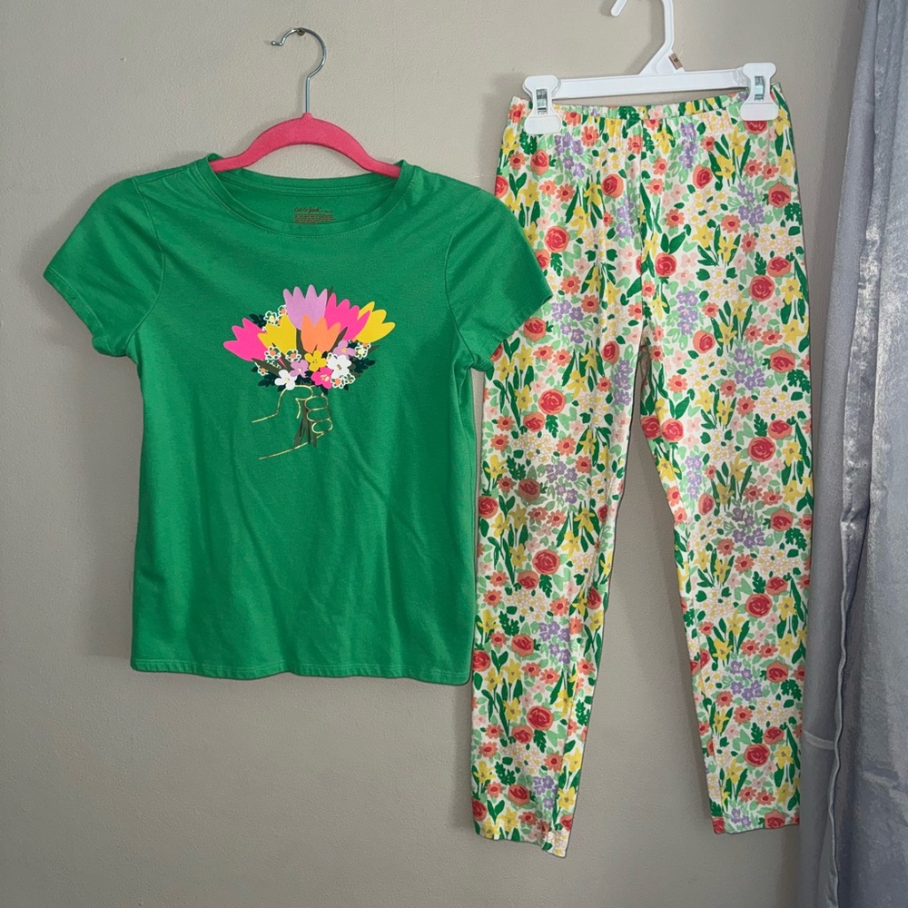 Cat & Jack, girls matching legging set with matching top, size 10/12 large